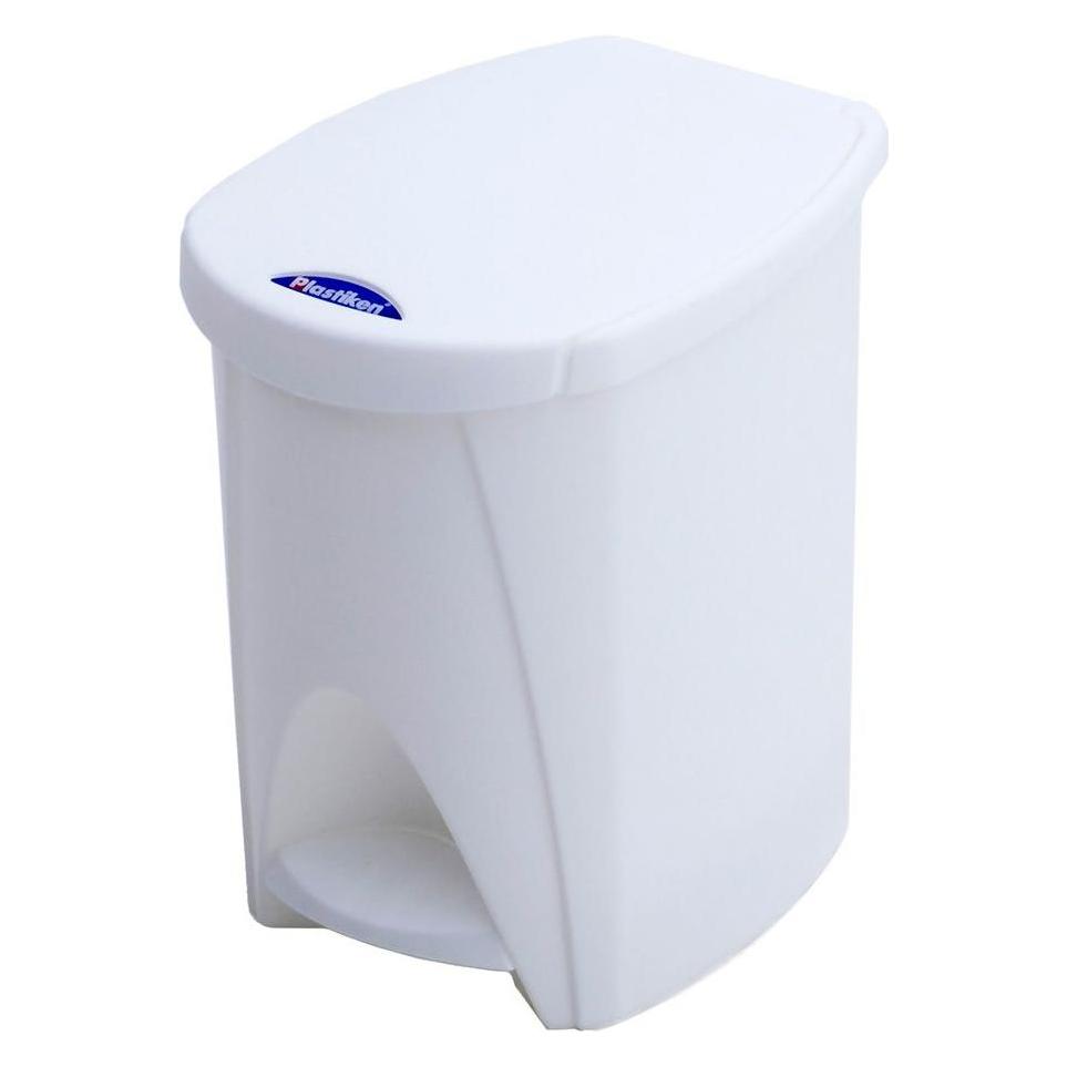 Plastiken Eimer mit Pedal weiss 20 x 26 x 28 cm 7 l (7 l) (49405860)