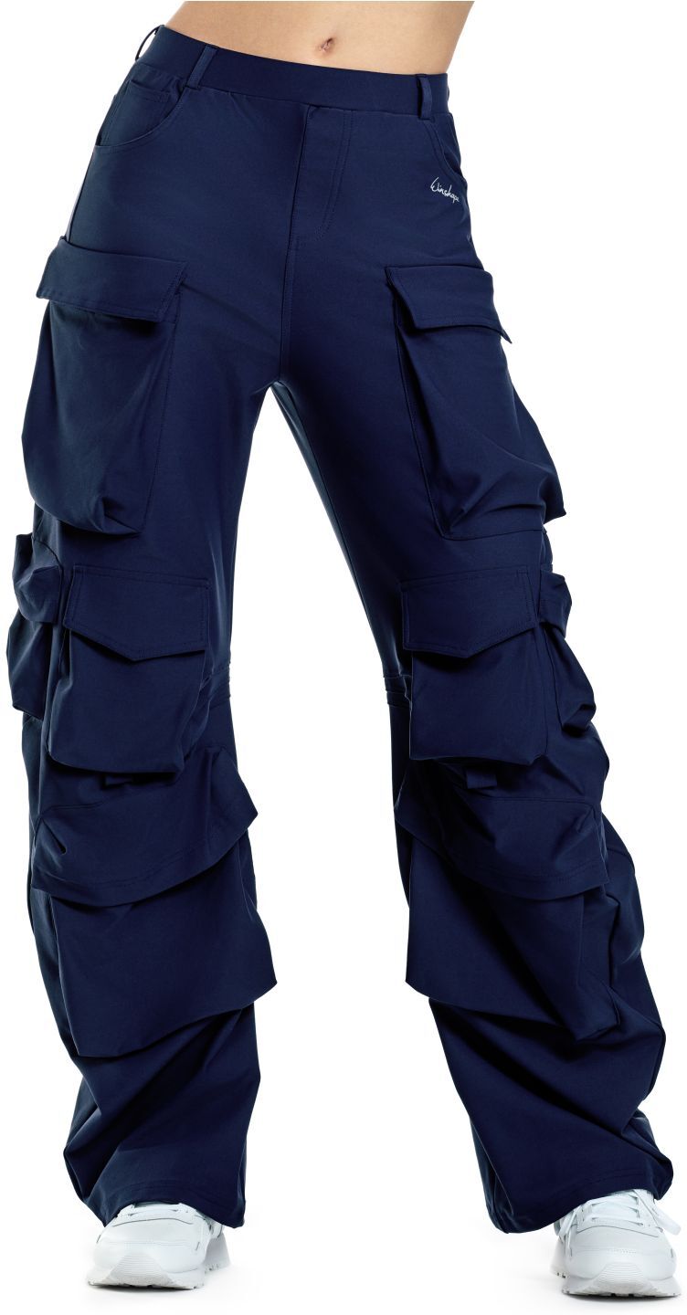Sporthose WINSHAPE "Functional Comfort Cargo Pants CP101C", Damen, Gr. XXL, Normalgrößen, blau (dunkelblau), 85% Polyester, 15% Elasthan, Hosen Sporthose, mit Taschen