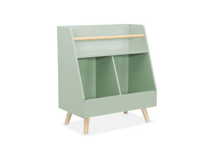 Meuble de rangement enfant. vert. 2 compartiments