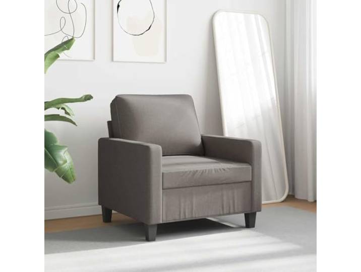 KTHLBRH Sessel Stoff Taupe 60 cm Schaumstoff, Metallrahmen, 110 kg, für Wohnzimmer, gepolsterte Armlehnen
