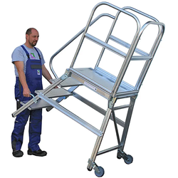 MUNK Podestleiter mit Rollen und Griff R13 Korund 3 Stufen