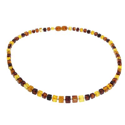 Kette ohne Anhänger OSTSEE-SCHMUCK "- Würfel 6 - Bernstein -" Gr. 50, bunt (mehrfarbig, braun), Halsketten, Damen, 50, Bernstein