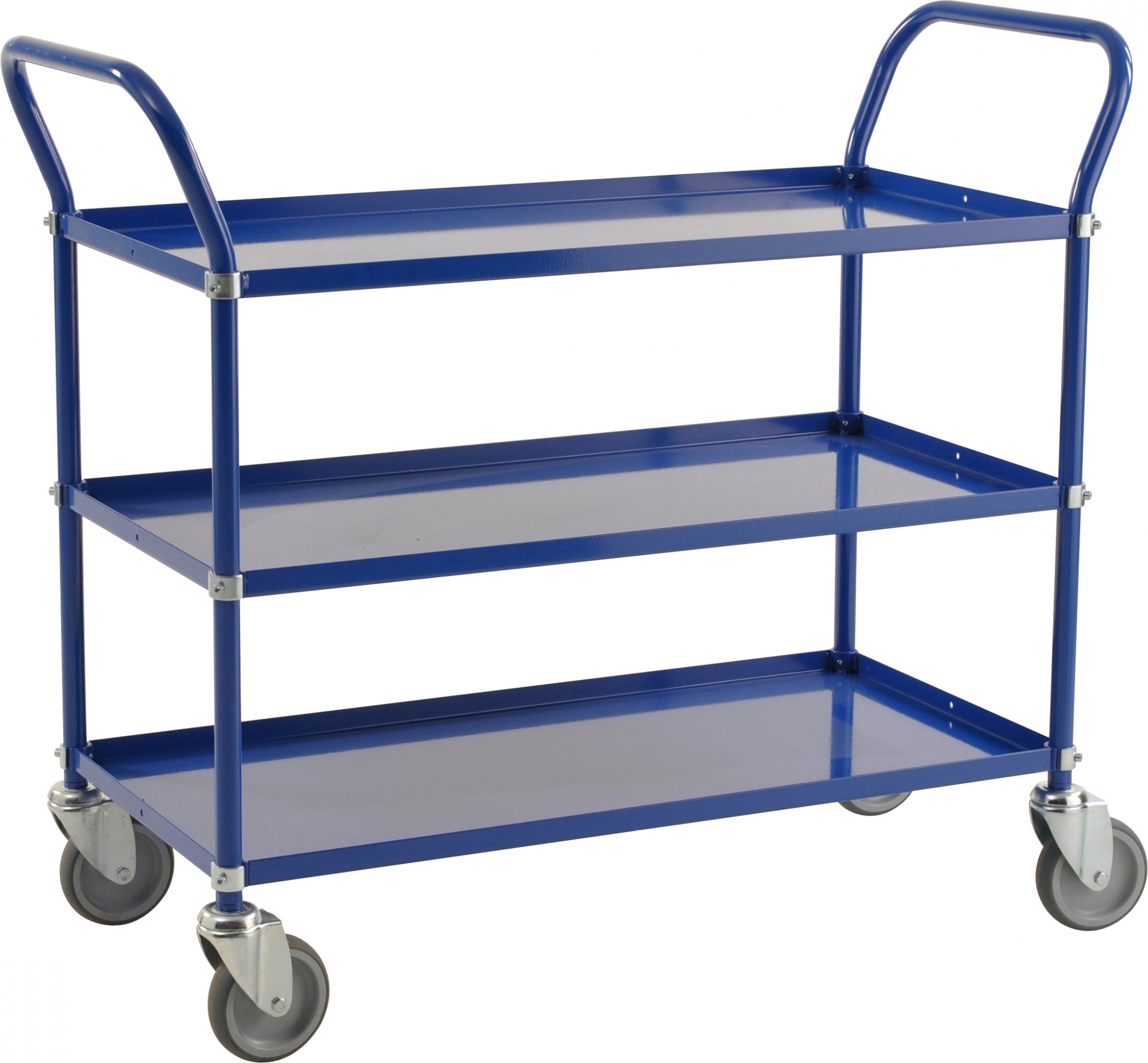 Kongamek Etagenwagen mit 3 Böden 900x440mm in Blau ohne Bremse