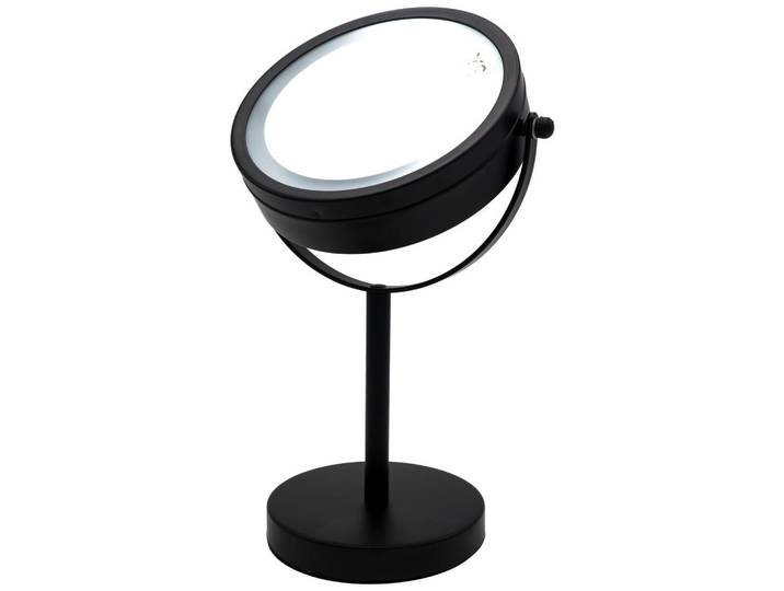 Sadena Schminkspiegel, Schwarz, Metall, Glas, 12x30x18 cm, Spiegel, Schminkspiegel