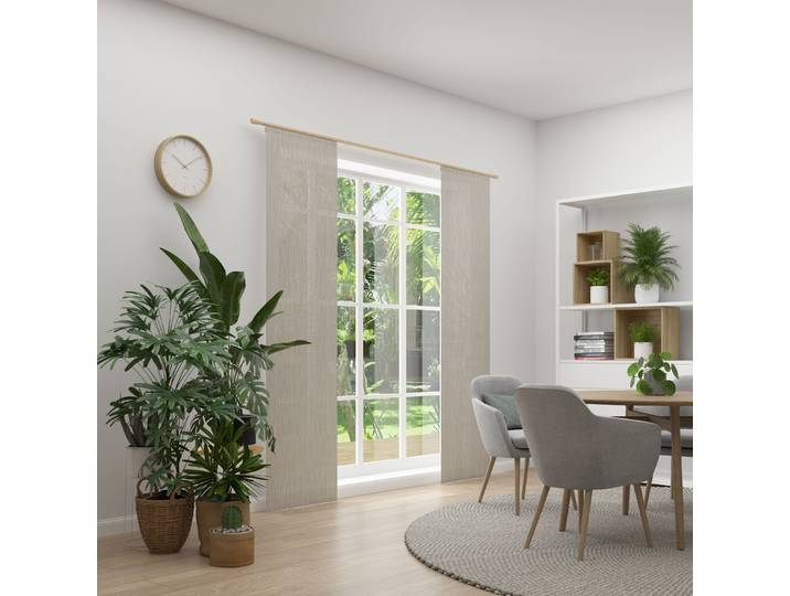Schiebegardine NEUTEX FOR YOU RAYA , beige (taupe), B:60cm H:245cm, Polyester, Gardinen, Schiebegardine, Grafische Linienstruktur