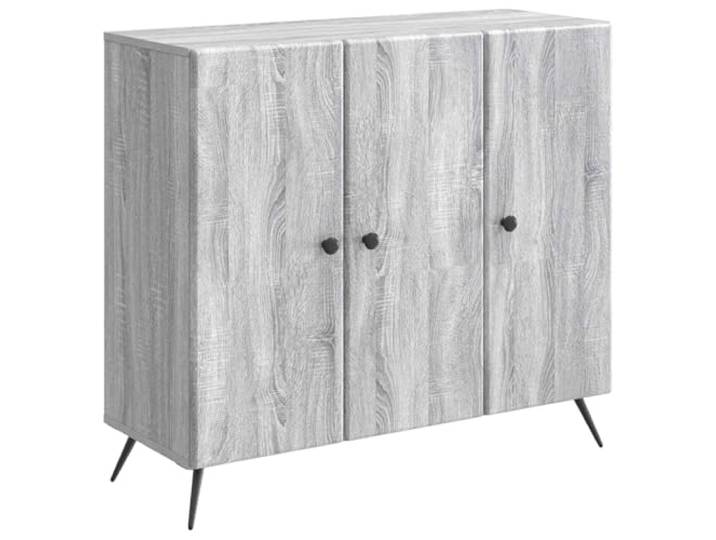 KKgypkn Sideboard Graues Sonoma 89 x 34,5 x 80 cm Holzwerkstoff Mit Türen, Für Flur und Esszimmer, Stauraum für Geschirr und Dekor