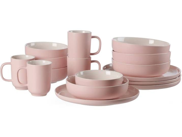 Kombiservice RITZENHOFF & BREKER Geschirr-Set, Service Jasper , rosa, 16 Stk., Steinzeug, Geschirr-Sets, Kombiservice, im Scandic Style, 16 Teile, für 4 Personen