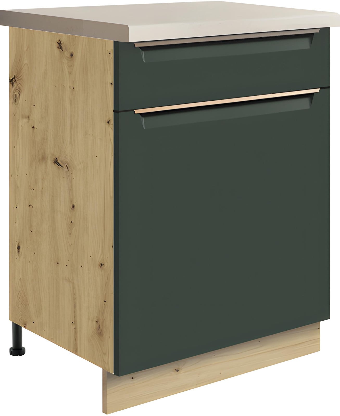 Keukenonderkast GLAMOUR GREEN 5D met lade en deur, donkergroen mat