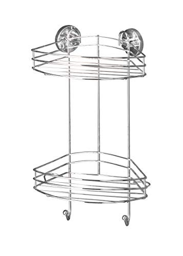 WENKO Vacuum-Loc Hoekrek 2 laags, Zilver, B/D/H: 23 x 21 x 43 cm