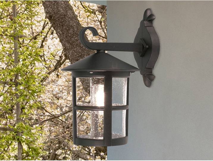Elstead Hereford Außen-Wandleuchte E27 35cm Schwarz IP43