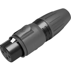Seetronic XLR 3P Connector - female - IP65 Goldkontakte - schwarzes Gehäuse