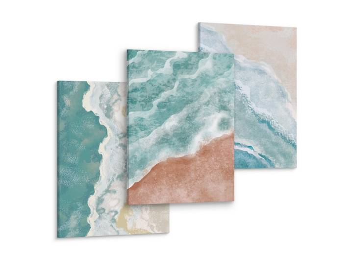LEINWANDBILDER 3-er Set Strand Meer