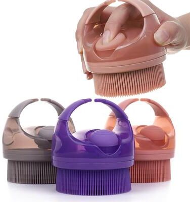 ModernMart Silicone Body Scrubber Brush With Soap Dispenser For Deep Cleansing & Gentle Massage pink