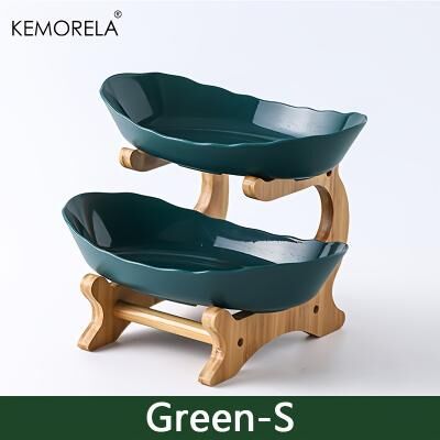 Discount Dollar Deals Modern Plastic Snack Dish Dried Fruit Basket Creative Cake Stand Salad Bowl For Home Living Room green S