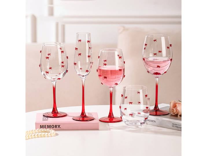 Gobelet à vin à nœud papillon rouge, cadeau de mariage, tasses à vin à Champagne, verres de fête élégants, verres créatifs pour Cocktails