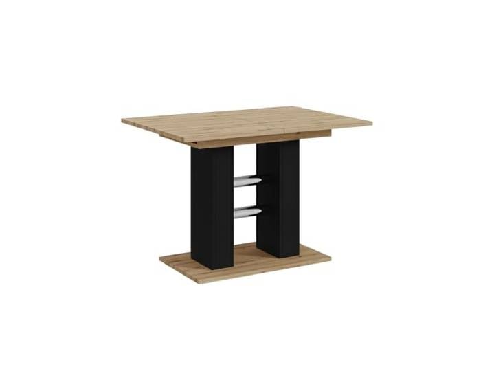MEBLINI Esstisch Ausziehbar - Esszimmertisch Modern - Küchentisch - Säulentisch - Ausziehtisch - Dining Table - Esszimmertische - 100-140x60x75cm - WILD MINI - Artisan Eiche/Schwarz Matt