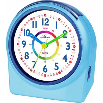 Kinderwecker ATLANTA, blau, Wecker, Kinder, Quarzwecker, Beleuchtung, Weckwiederholung, Geschenkidee