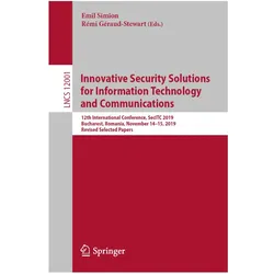 Innovative Security Solutions for Information Technology and Communications, Fachbücher von Emil Simion, Rémi Géraud-Stewart