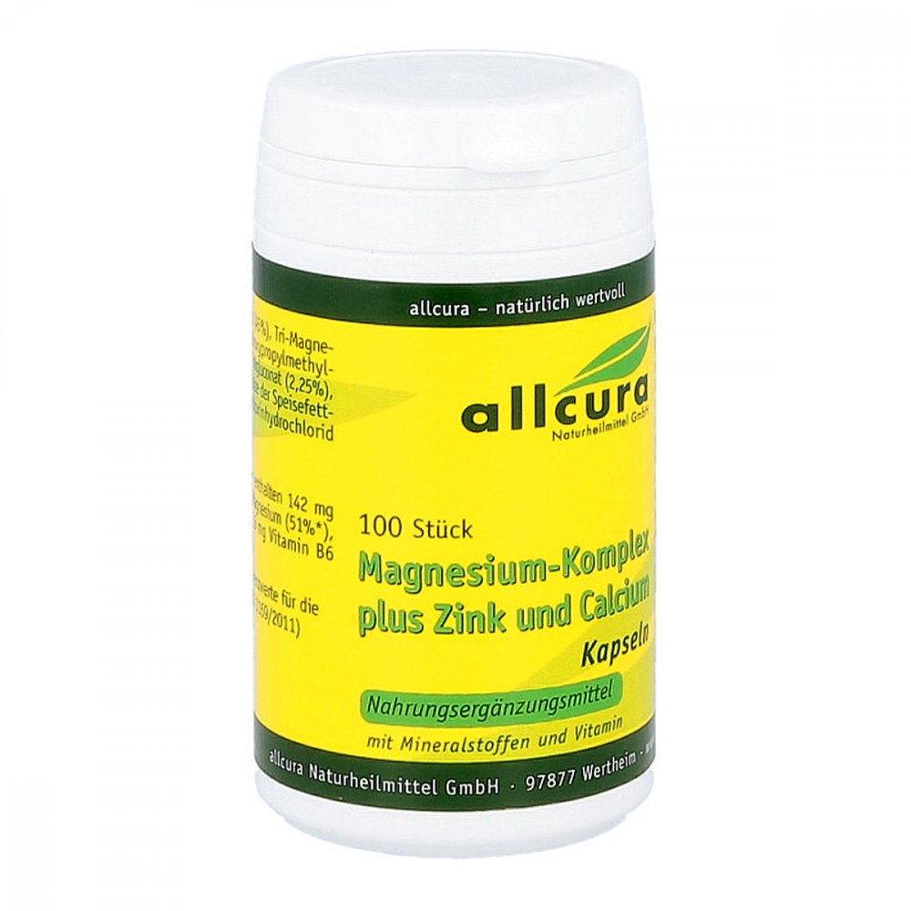 allcura Naturheilmittel GmbH Magnesium Komplex mit Zink + Calcium Kapseln 04084896