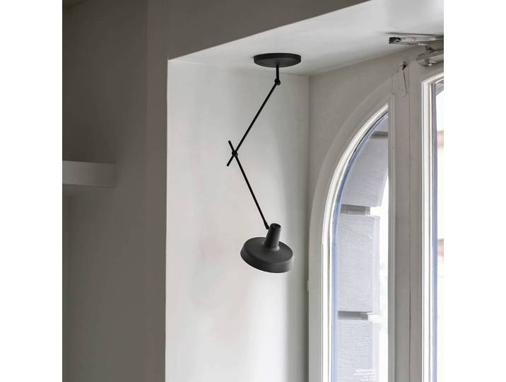 GRUPA Deckenleuchte Arigato, dimmbar, schwarz, für Arbeitszimmer / Büro, Metall