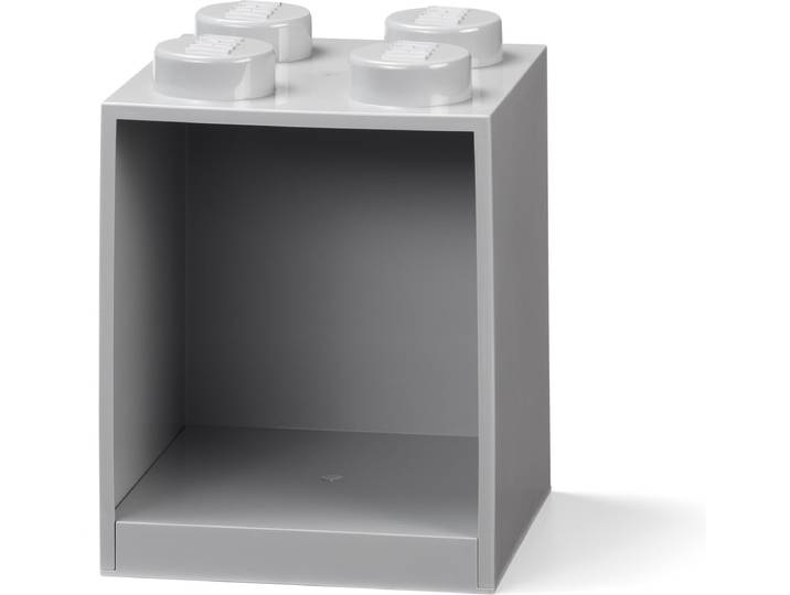LEGO Iconic Brick Boekenplank - 4 Noppen - Grijs