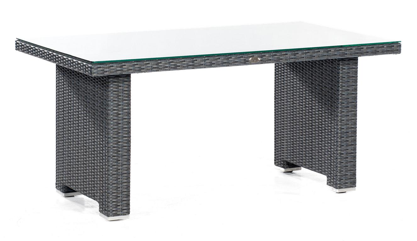MUESING Dining-Tisch Residence 140x80x65 cm Alu/ PE-Kunststoffgeflecht graphit-schwarz So 16906091