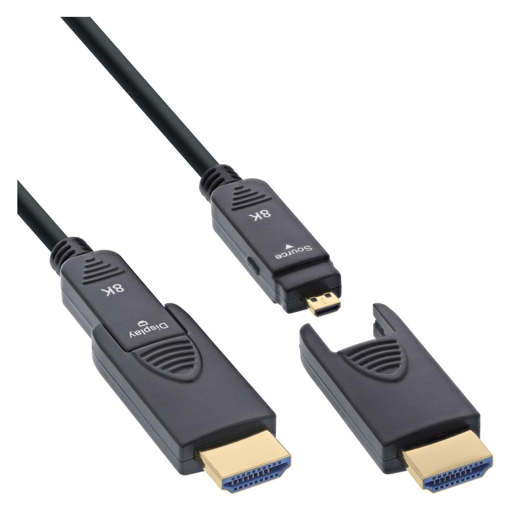 InLine HDMI AOC Kabel, Ultra High Speed HDMI Kabel, 8K4K, schwarz, 10m (10 m) (17910O)