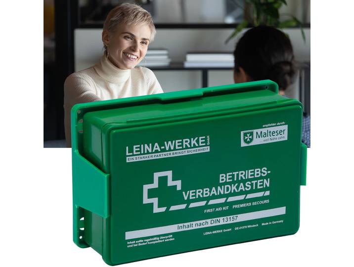 Betriebsverbandkasten klein, Inhalt DIN 13157, grün