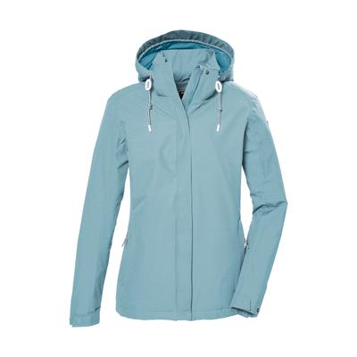 Outdoorjacke KILLTEC "KOS 61 WMN JCKT", Damen, Gr. 38, ocean, Obermaterial: 100% Polyester.Futter: 100% Polyester, Jacken Outdoorjacke, Funktionsjacke: wasser- und winddicht, atmungsaktiv, abnehmbare Kapuze