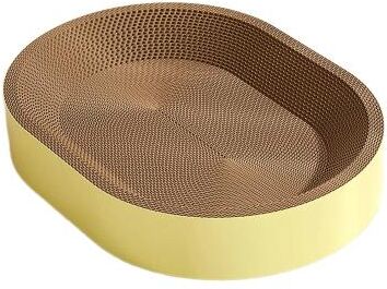 Uplift Essentials Ergonomic Oval Scratcher Lounge yellow l