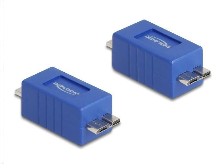 Delock USB 5 Gbps adapter USB Micro-B mannelijk naar mannelijk gender changer