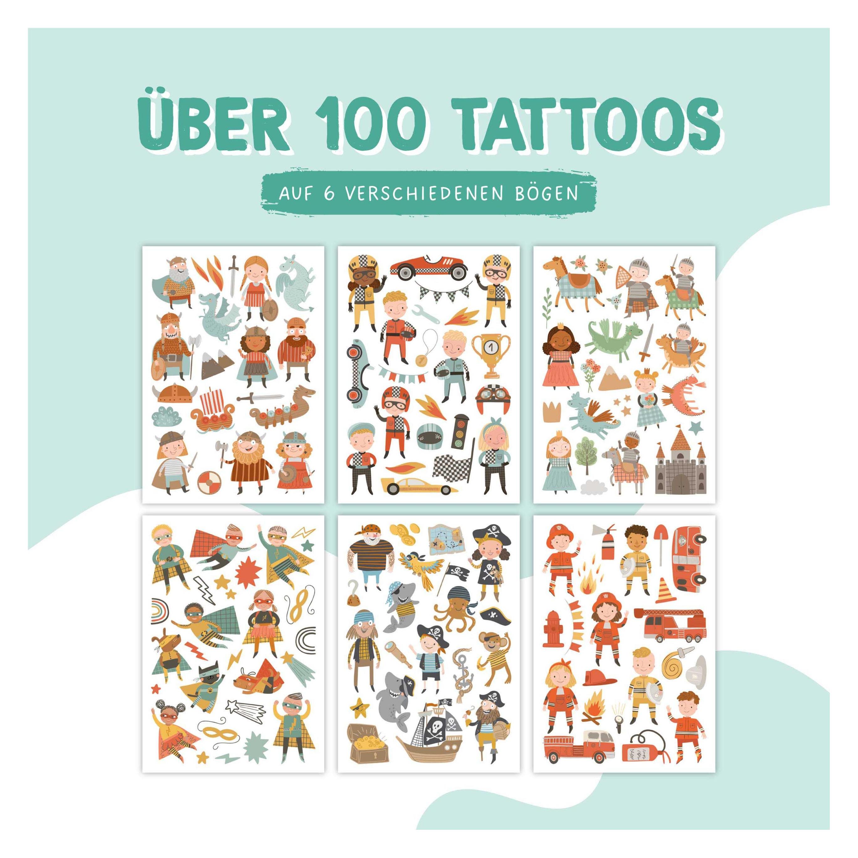 Papierdrachen 100 Kindertattoos - Heroes (71720139)