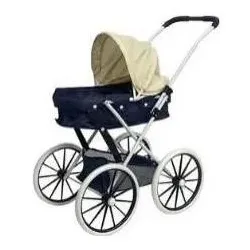 MADE Gondelkinderwagen mit grossen Rädern, Marineblau und Beige