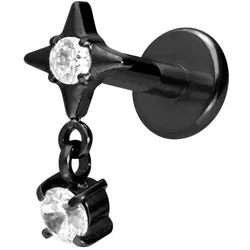 Titan Labret mit Innengewinde STERN + KRISTALL