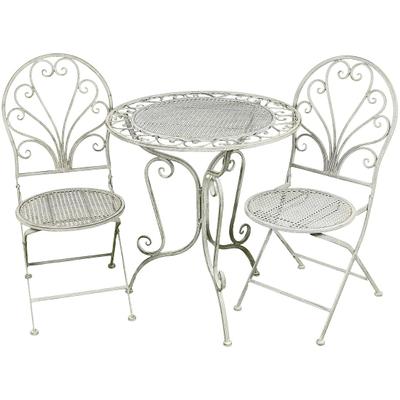 Balkonset AMBIENTE HAUS "Gartenmöbelset", grau, B:70cm H:75cm T:70cm, Eisen, Sitzmöbel-Sets, Balkonset, Sitzgruppe Garten Metall Nostalgisch