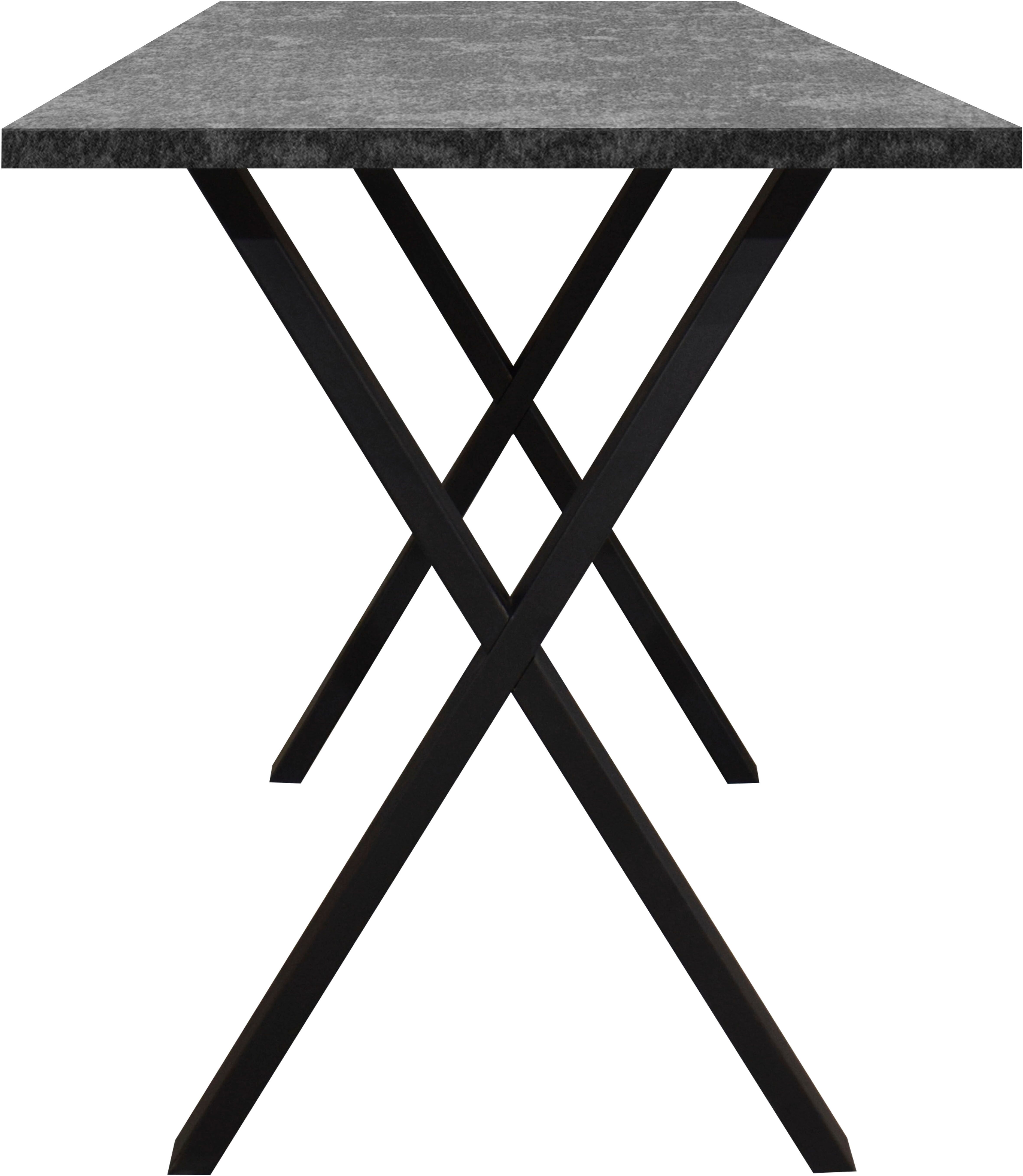 Tresentisch MÄUSBACHER "Bartresentisch Metall", grau (schwarz feinstruktur, graphit, schwarz feinstruktur, graphit), B:180cm H:109cm T:90cm, Tische, Tresentisch, Bartresentisch Metallgestell, Höhe 109 cm schwarz feinstruktur, graphit, schwarz feinstruktur