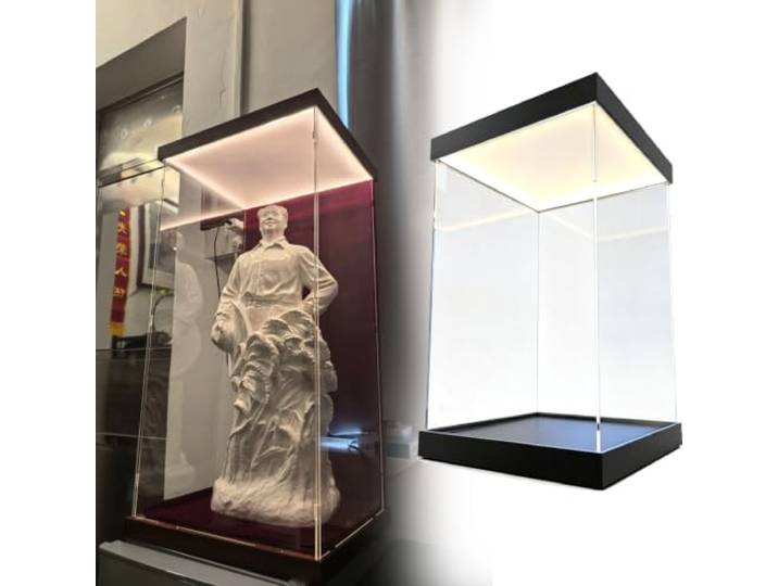 WLCGYD Acryl Vitrine Schwarze Acryl-Vitrine Mit LED-Beleuchtung Für Sammlerfiguren Und -Modelle