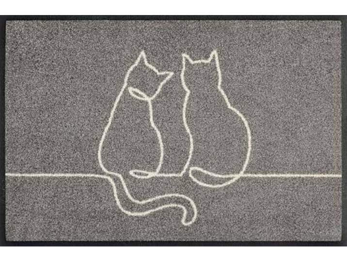 Wash+Dry Paillasson\, Design Lovetails 40x60cm\, intérieur\, lavalble\, sans Bordure\, Gris