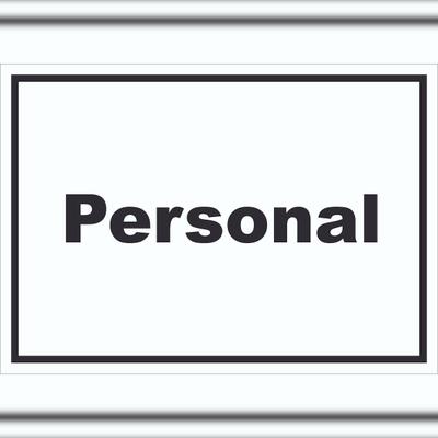 HB-Druck Personal Schild mit Text waagerecht A0 Rückseite selbstklebend