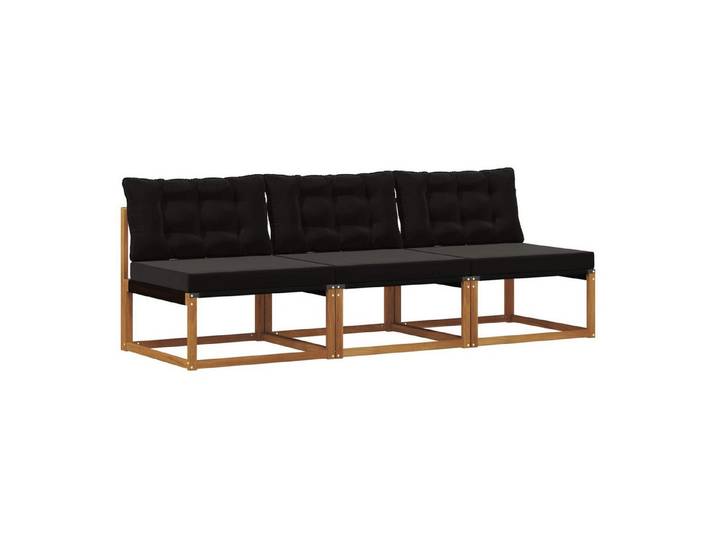 vidaXL Sofaelement 3 stk. Outdoor Mittelsofa Massivholz Natur (3 St)