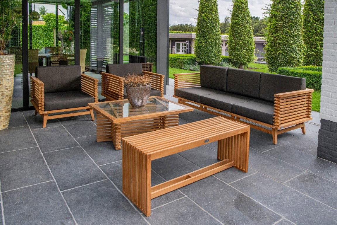 Tuindeco Riverside teak fauteuil inclusief kussens