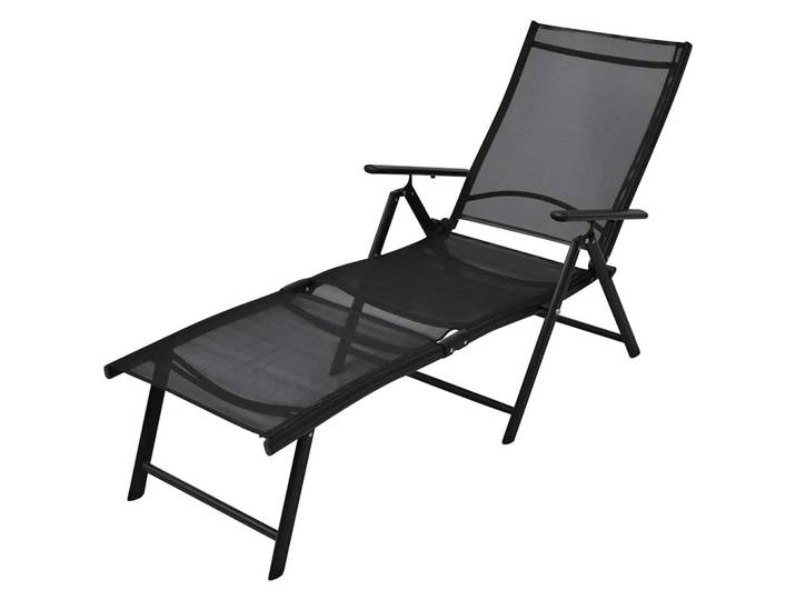 vidaXL Sonnenliege Klappbar Aluminium Schwarz