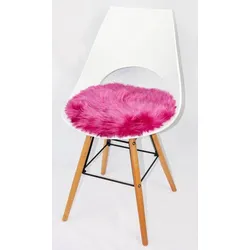 Heitmann Felle Sitzauflage aus Lammfell, rund, Ø ca. 45 cm, Pink