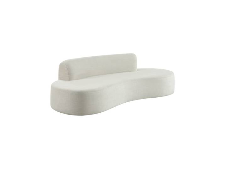 Canapé compressé virgule 3 places tissu chenille blanc
