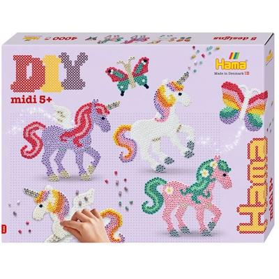 Hama 3164 - DIY Bügelperlen Midi 5+, Motiv Magische Pferde, Geschenkpackung, 4000 Stück