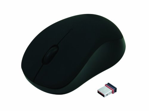APM 571126 Draadloze optische muis - Ergonomisch ontwerp met ronde vorm - 2,4 GHz USB-verbinding - Zwart