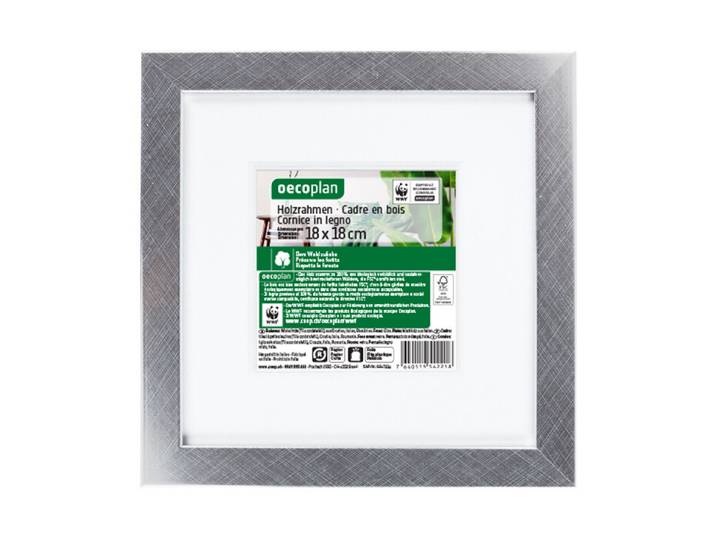 Oecoplan Bilderrahmen 18 x 18 cm Silber Holz