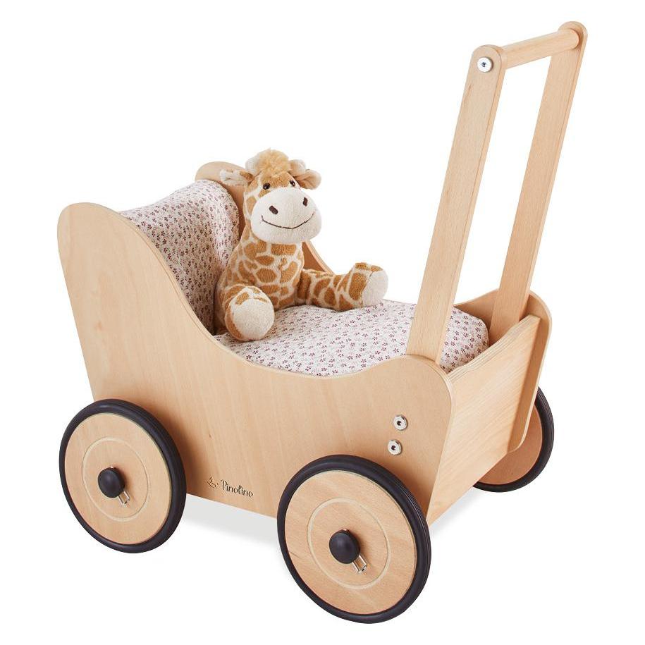 Pinolino Puppenwagen "Sarah", inkl. Bettzeug Dessin "Blümchen", rosa, 4-tlg. (262301-2)