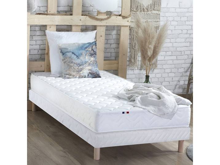 Sommier tapissier a lattes blanc 90x200