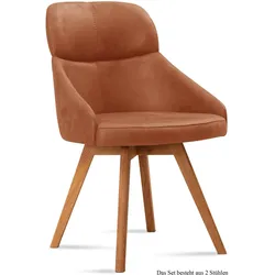 ESSZIMMERSTUHL (2er-Set) Donna 52x82x63 Eiche geölt/Cognac